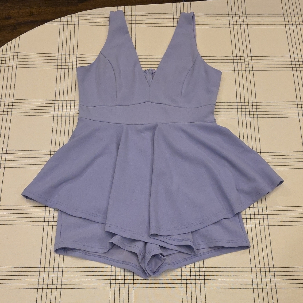 Fashion Nova Light Purple Peplum Romper